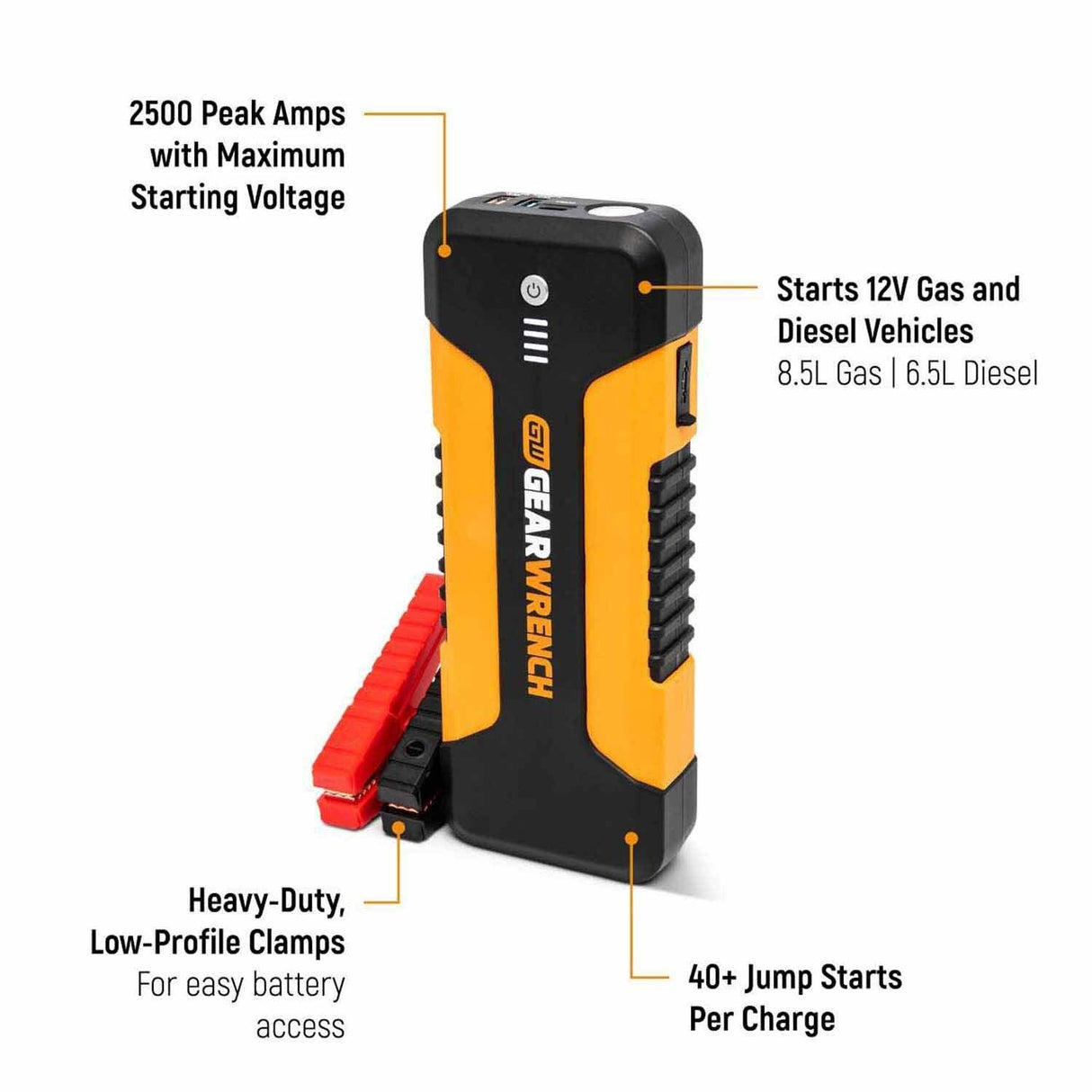 Gearwrench GWLBJ20 2500A 12V Lithium Battery Jump Starter and Powerbank - 2