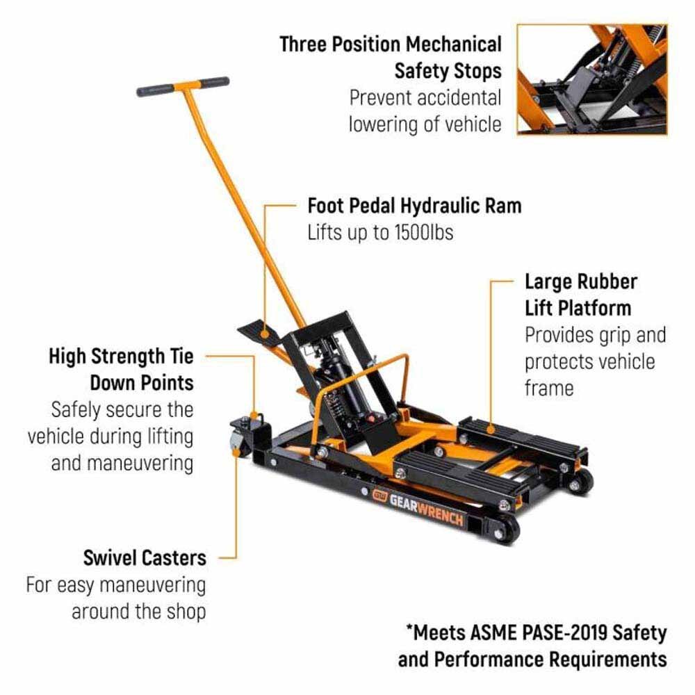 Gearwrench GWMJ15LB 1500 lbs ATV and Motorcycle Jack - 2