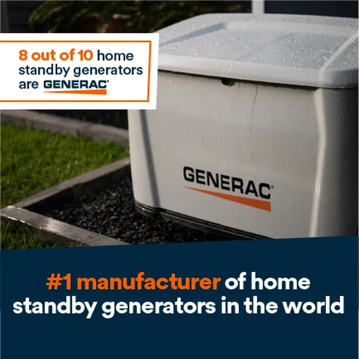 Generac 7260 22 kW Air-Cooled Automatic Standby Generator 240V Single Phase with Cellular Monitoring No Transfer Switch - 3