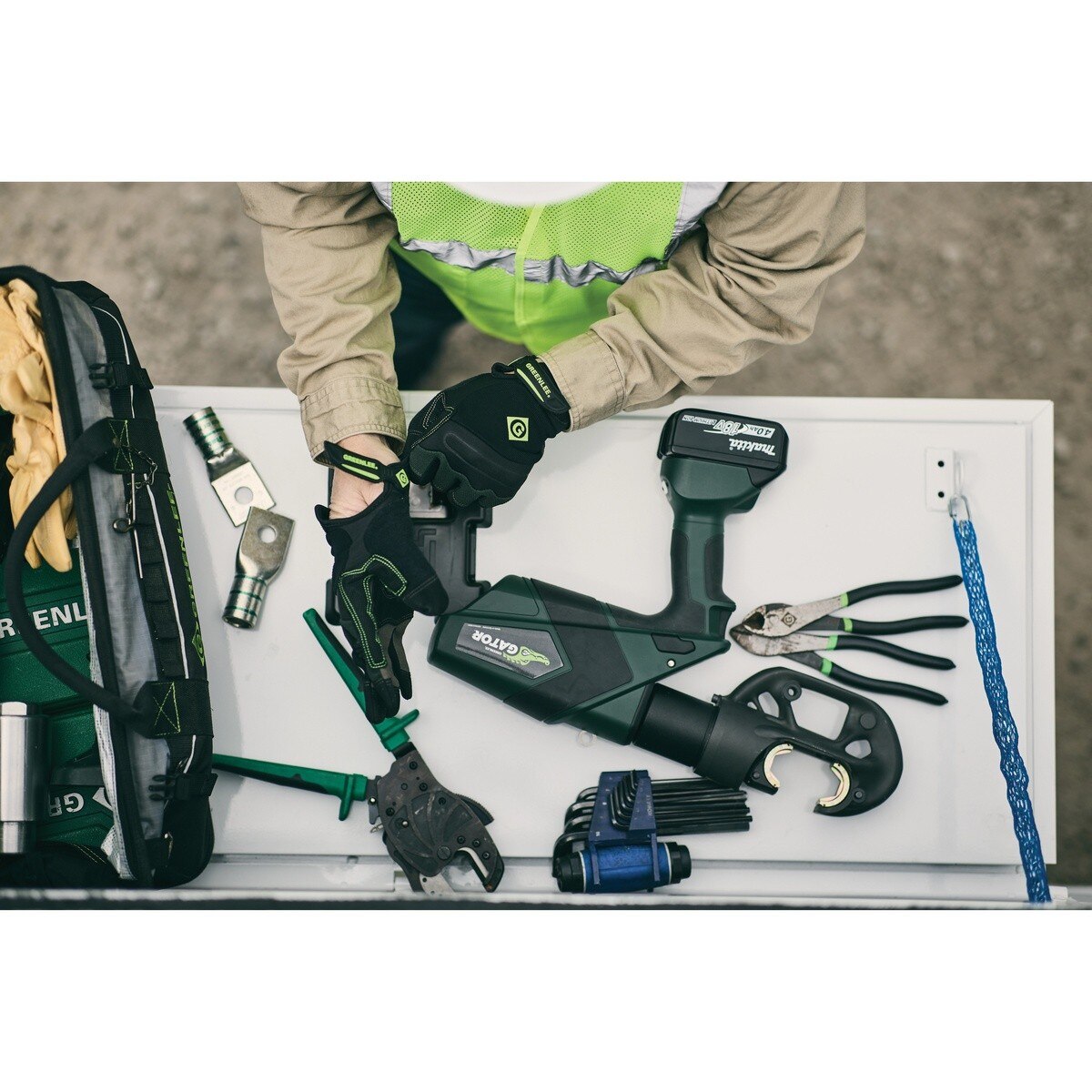 Greenlee EK1240SLX11 12-Ton Cordless Crimper Kit with 120V Charger and 4.0Ah Batteries (2 Batteries) - 4