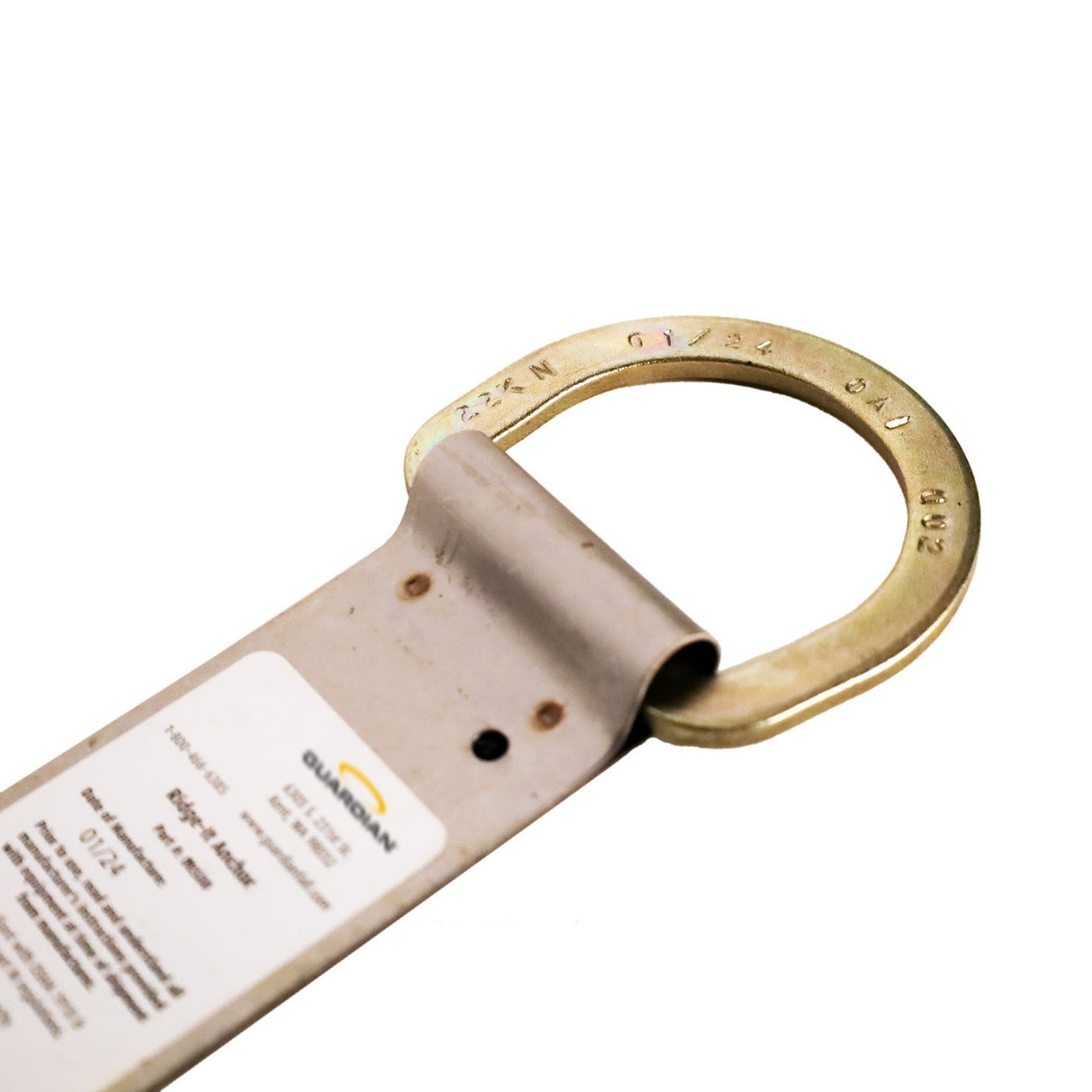 Guardian 00500 9 3/4 in. Single D-Ring Roof Anchor with 8 Spiral Nails - 3