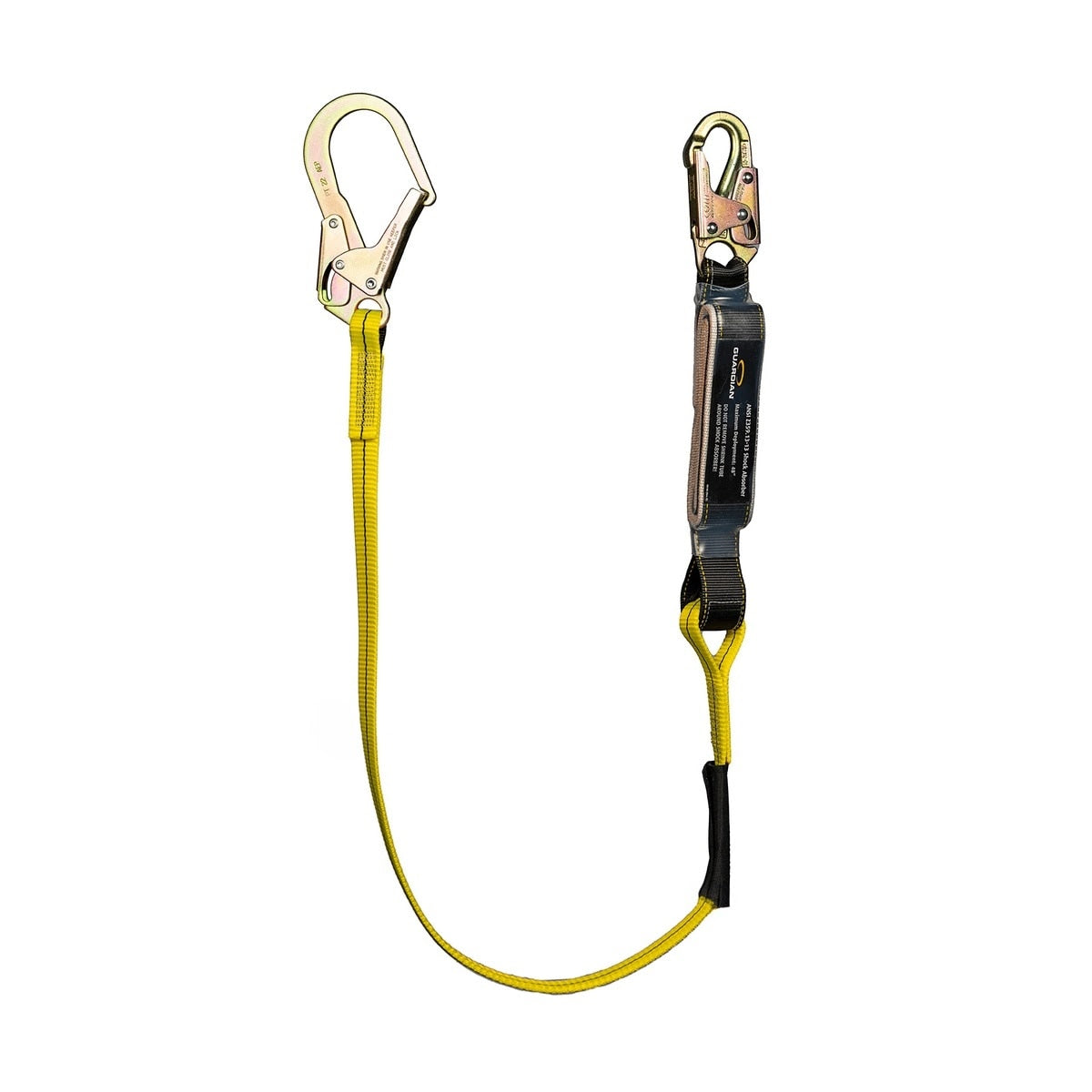 Guardian 01216 4 ft External Shock Absorbing Lanyard Single Leg with Steel Rebar Hook