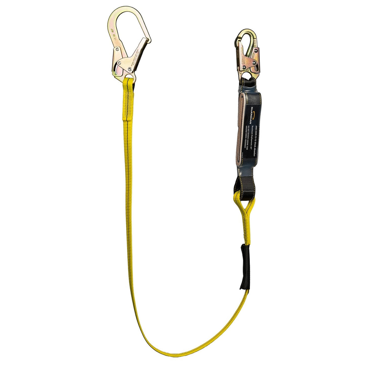 Guardian 01221 6 ft Single Leg Shock Absorbing Lanyard with Rebar Hook End