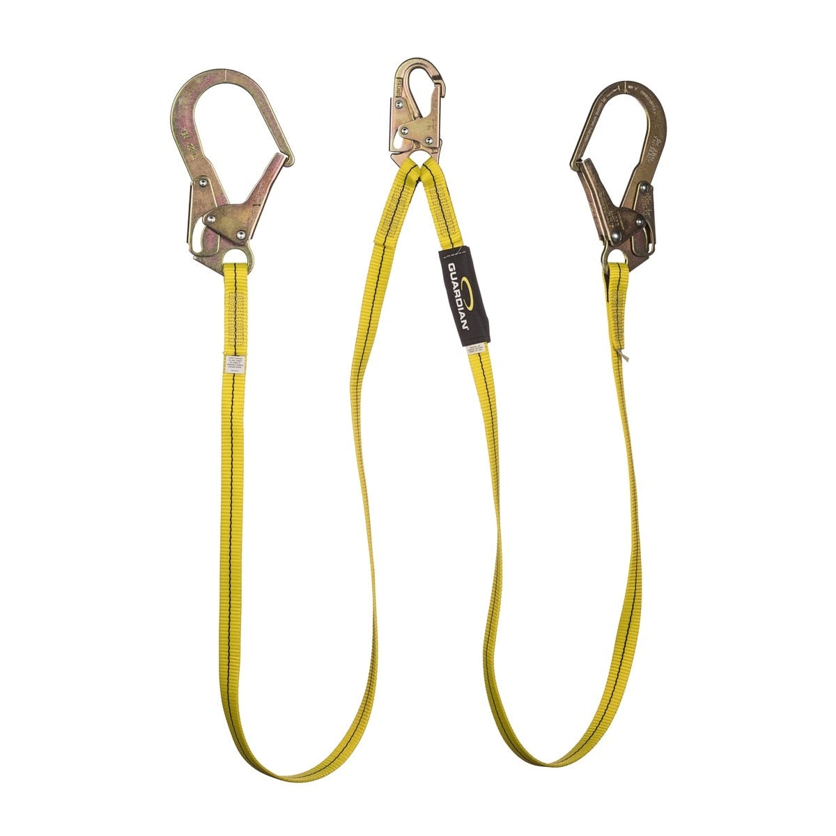 Guardian 01271 6 ft Dual Leg Non Shock Absorbing Lanyard with Steel Rebar Hooks