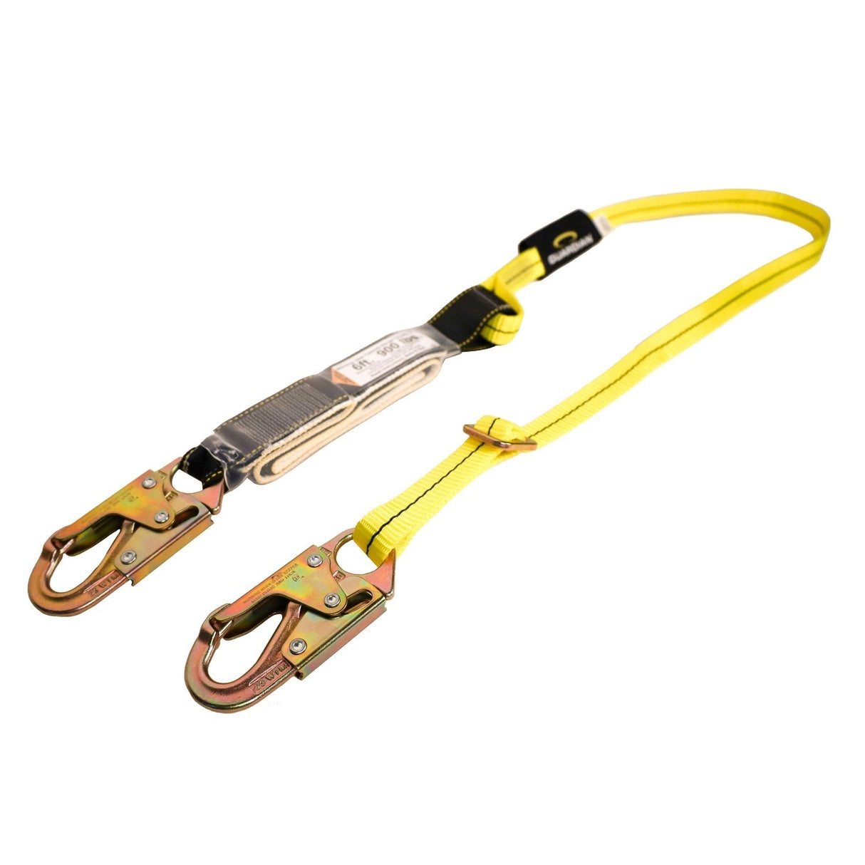 Guardian 01285 4 ft to 6 ft Shock Absorbing Adjustable Lanyard with Steel Snap Hooks - 2