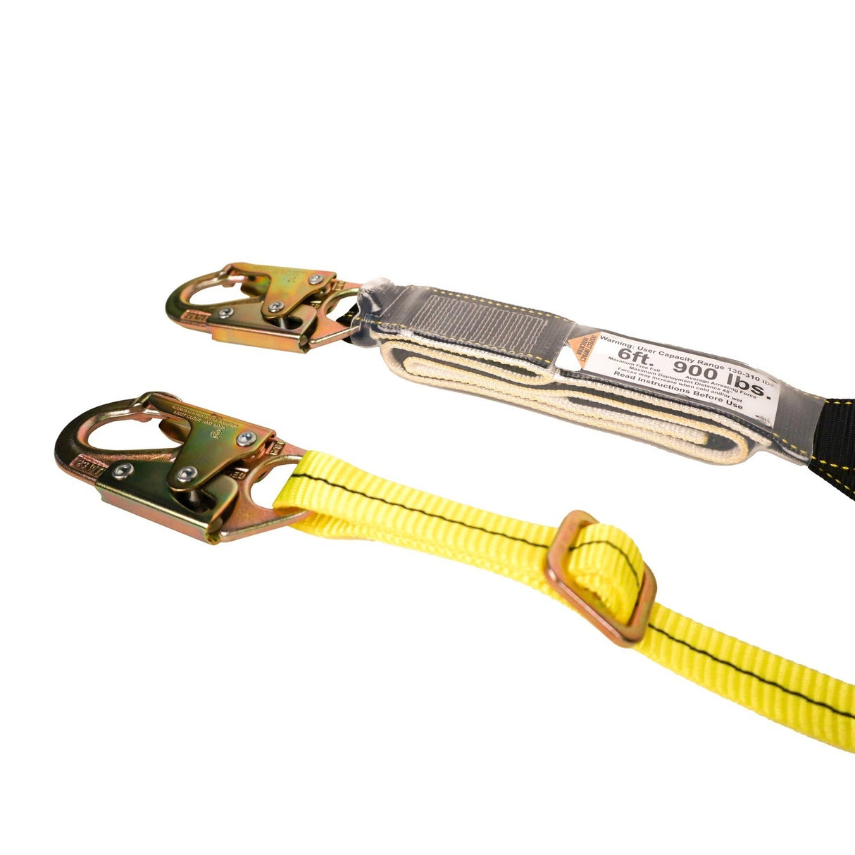 Guardian 01285 4 ft to 6 ft Shock Absorbing Adjustable Lanyard with Steel Snap Hooks - 3