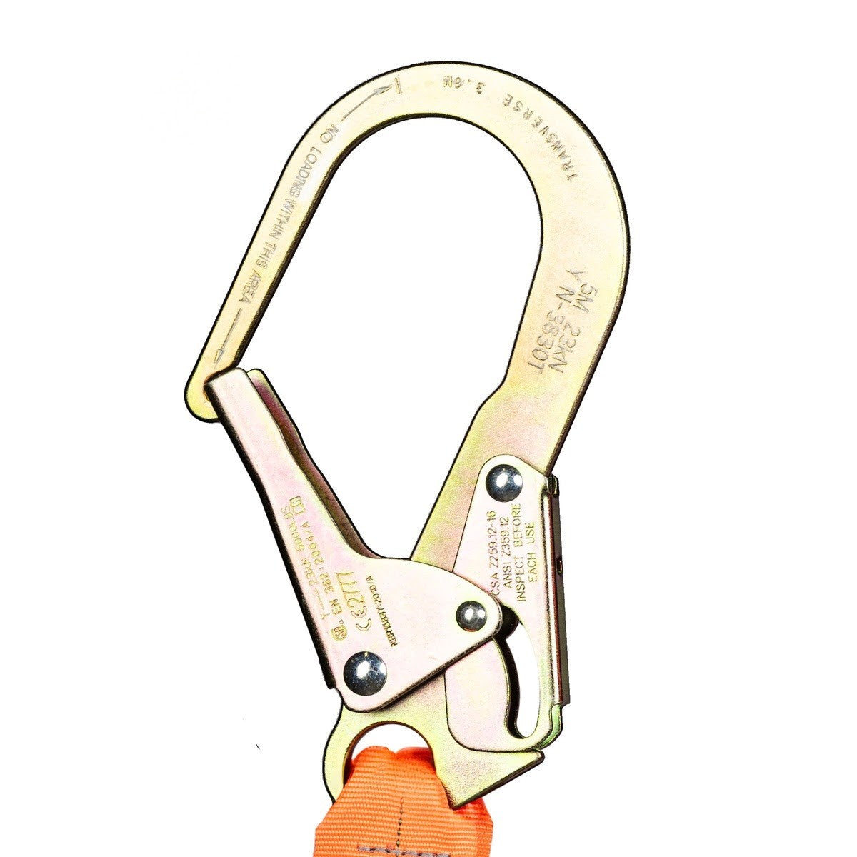Guardian 01297 4.5 ft to 6 ft Single Leg Internal Shock Stretch Lanyard with Steel Rebar Hooks (1 Pack) - 3