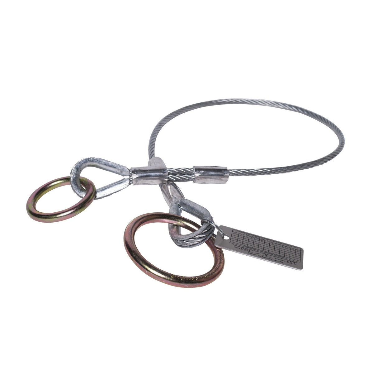 Guardian 10451 4 ft Vinyl Coated Galvanized Cable Choker Anchor with 2-1/2 in and 3 in O Rings