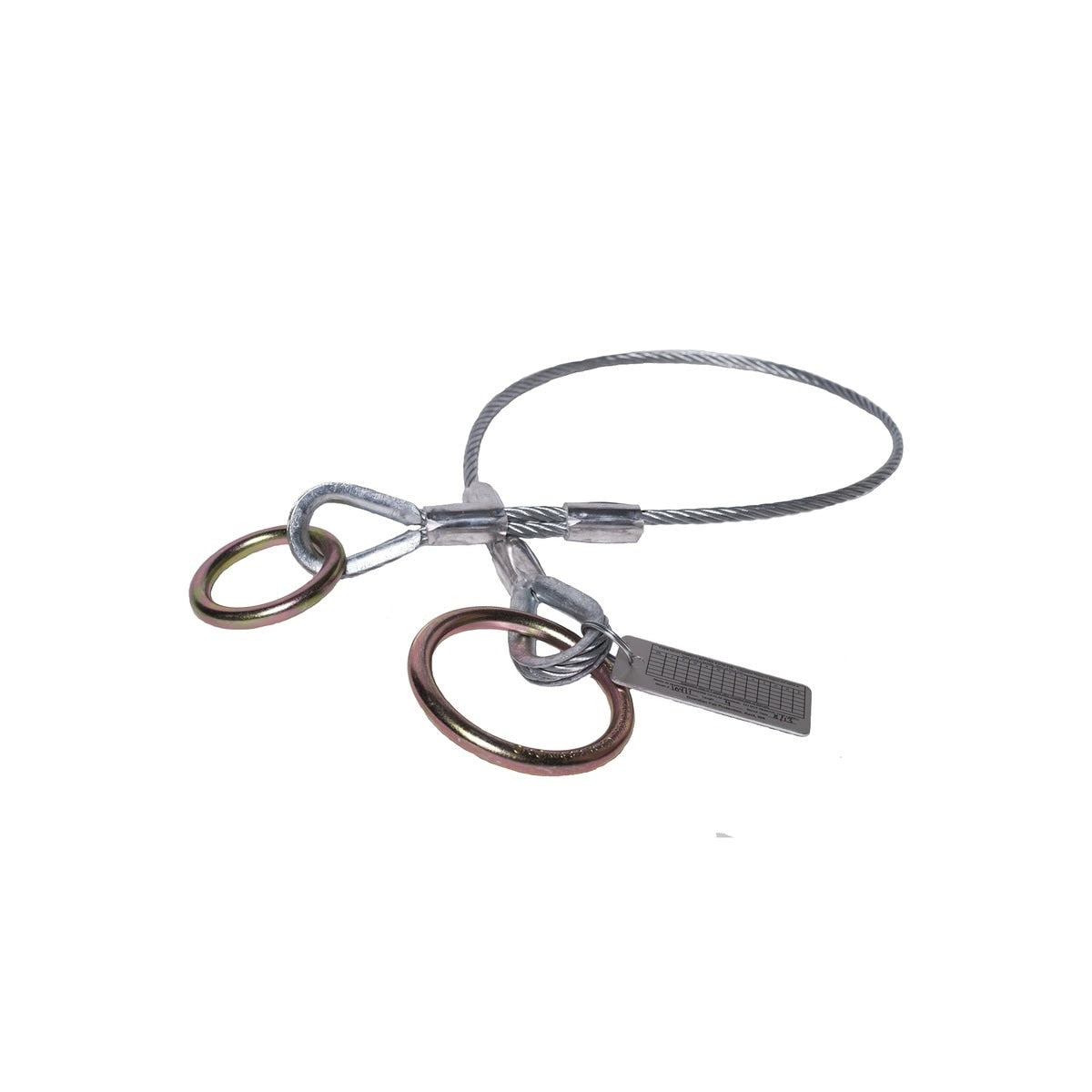 Guardian 10454 10 ft Vinyl Coated Galvanized Cable Choker Anchor 2.5 in and 3 in O Ring Ends (1 Each)