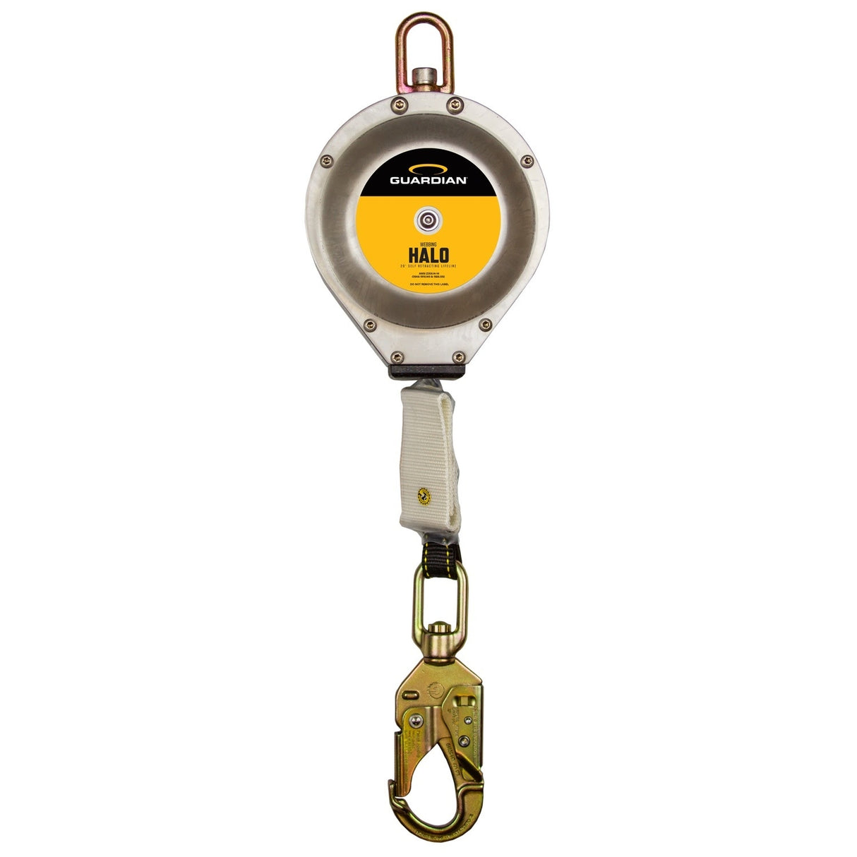 Guardian 10909 20 ft Halo Webbing Self Retracting Lifeline with Steel Snap Hook