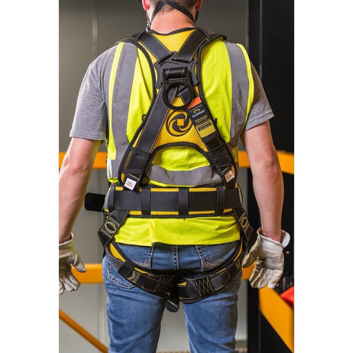 Guardian 21033 Cyclone Full Body Fall Protection Harness with Side D Rings and Waist Pad Size Small - 5