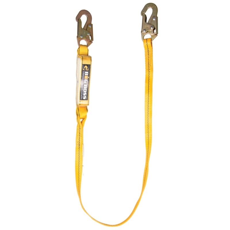 Guardian 21300 6 ft Single Leg Big Boss Extended Free Fall Lanyard with Steel Snap Hooks - 2