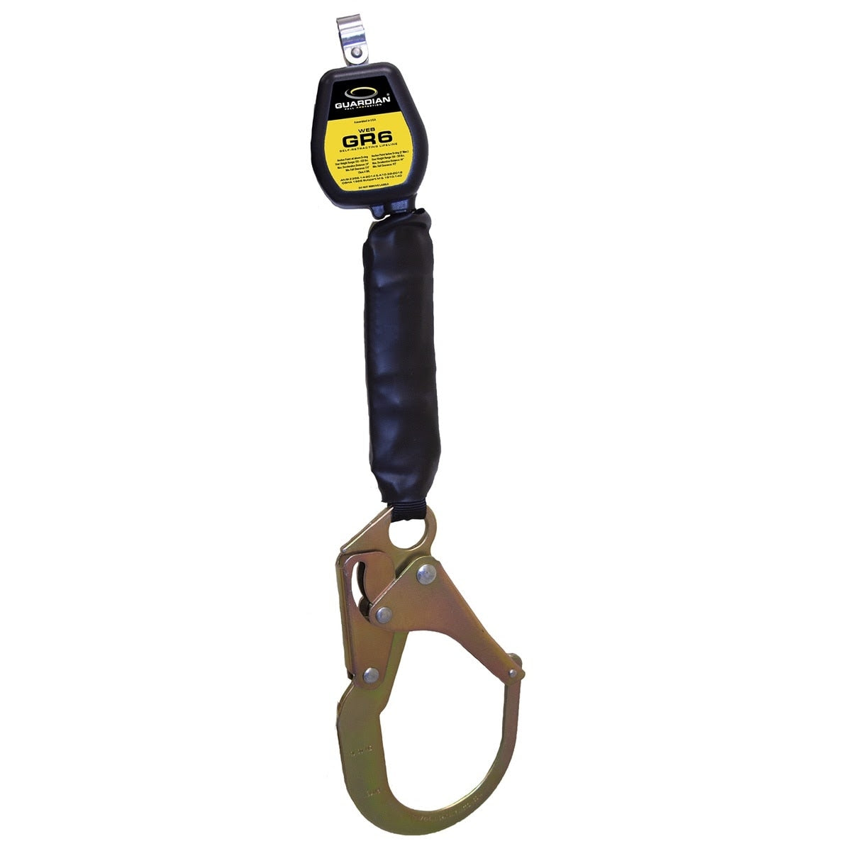 Guardian 32001 GR6 6 ft Web Self Retracting Lifeline with Steel Rebar Hook