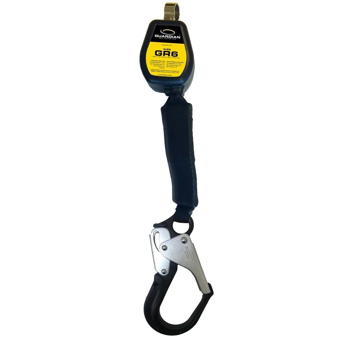 Guardian 32003 GR6 6 ft Web Self Retracting Lifeline with Aluminum Rebar Hook