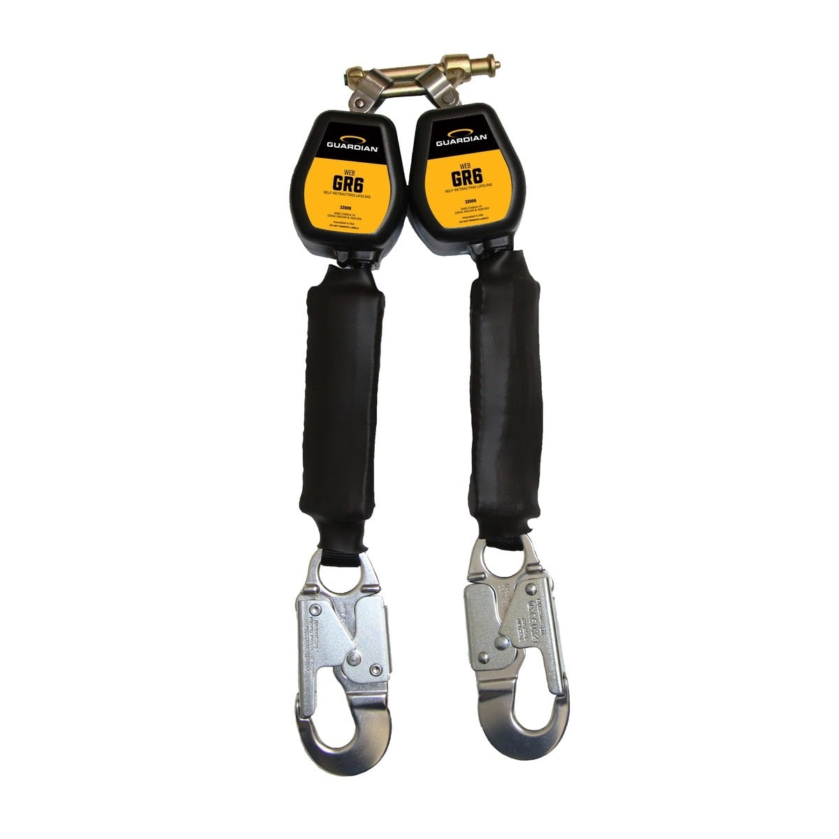 Guardian 32006 6 ft. GR6 Double Web Self-Retracting Lifeline with Aluminum Snap Hooks (Dual Leg)