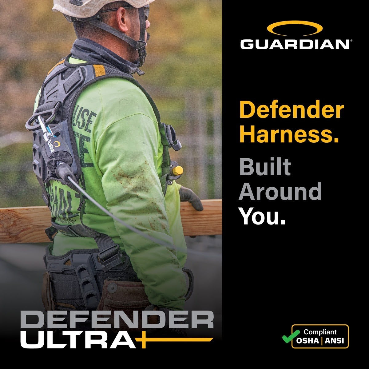 Guardian 3737332 Defender Ultra Plus Standard Full Body Harness XS-S Quick-Connect Chest and Legs - 5
