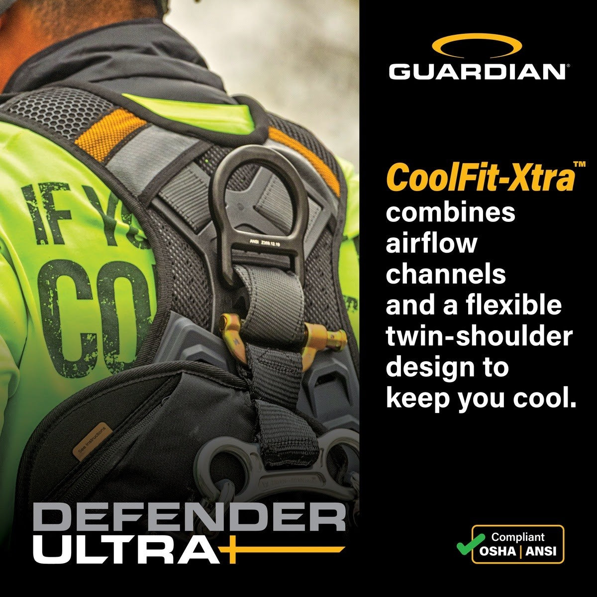 Guardian 3737337 Defender Ultra Plus Positioning Harness M-L Quick Connect Chest and Legs (1 Each) - 4
