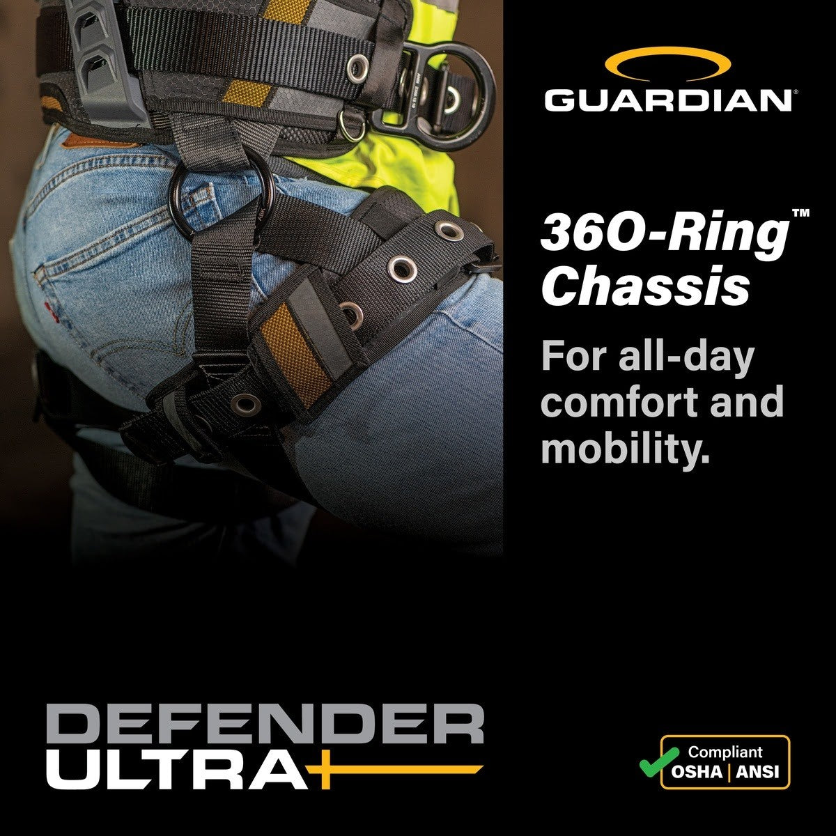 Guardian 3737337 Defender Ultra Plus Positioning Harness M-L Quick Connect Chest and Legs (1 Each) - 6