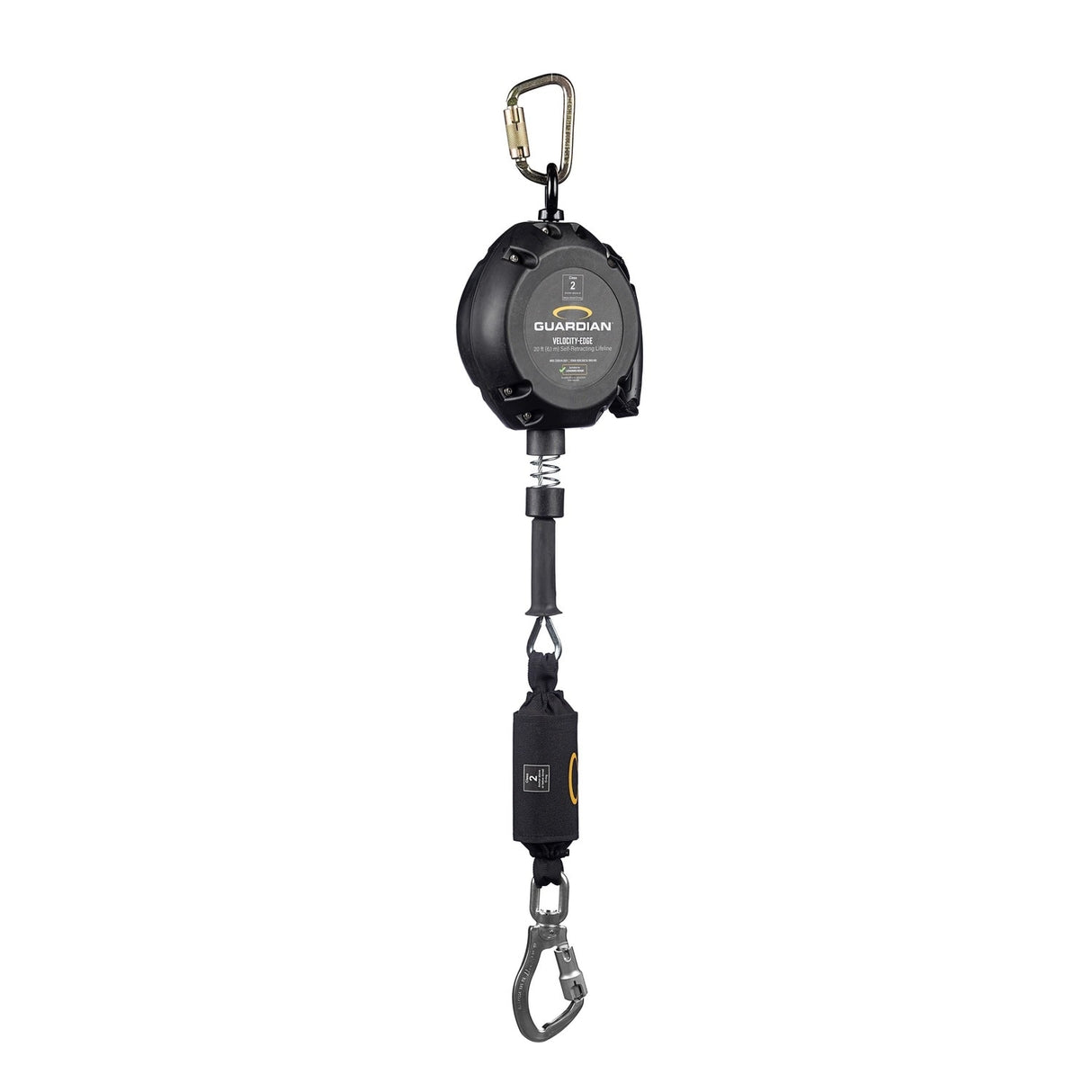 Guardian 4200109 20 ft Class 2 Leading Edge Self-Retracting Lifeline with Aluminum Carabiner - 2
