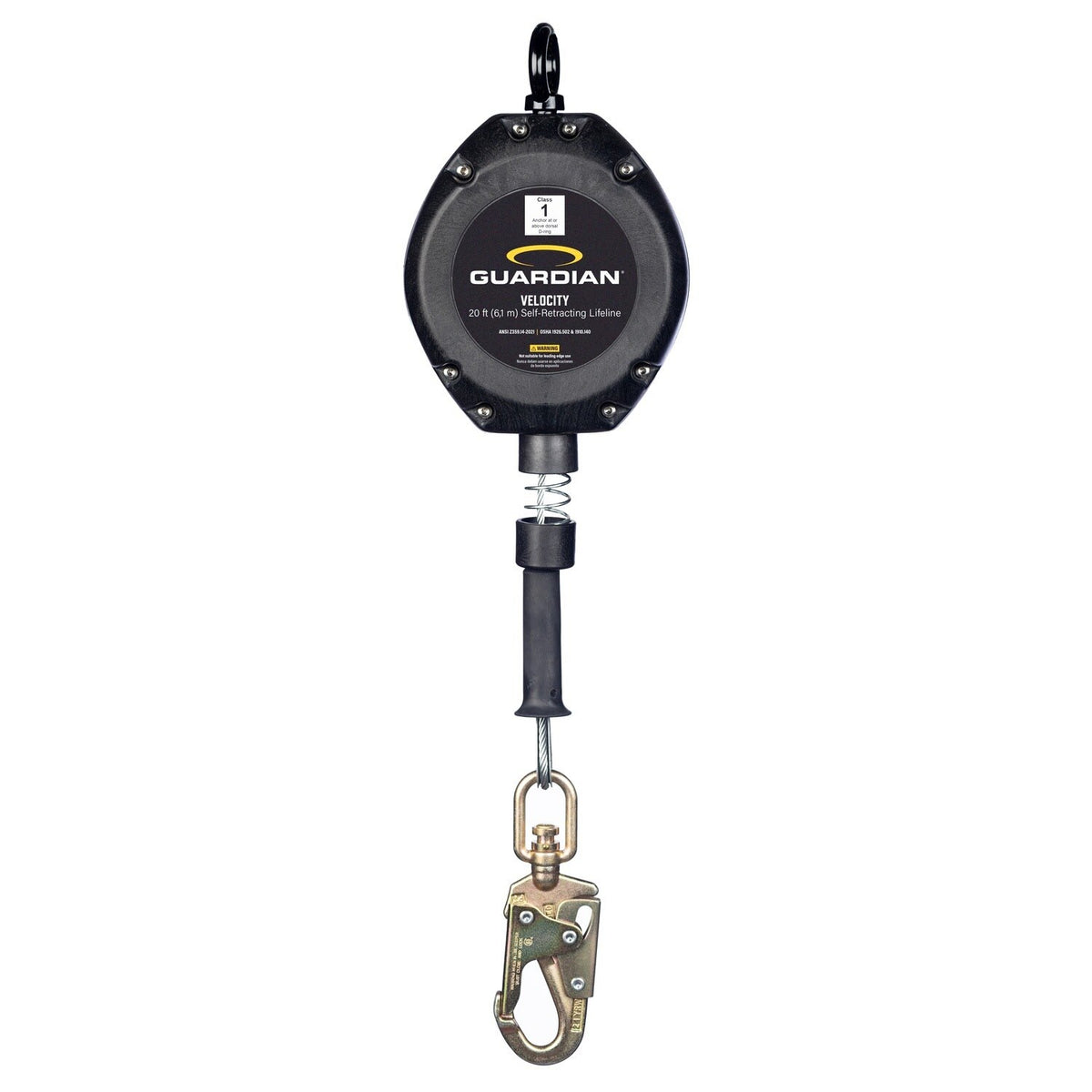 Guardian 42001 Velocity 20 ft Class 1 Cable Self Retracting Lifeline with Snap Hook (1 Each)