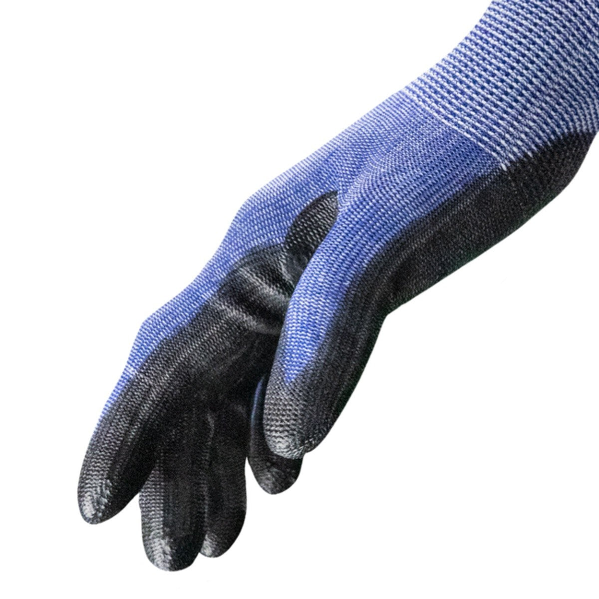 HexArmor 2076-XL (10) Helix 2076 High Cut 13 Gauge A6 Cut Resistant Blue Knit Gloves with PU Palm Dip Size XL - 4