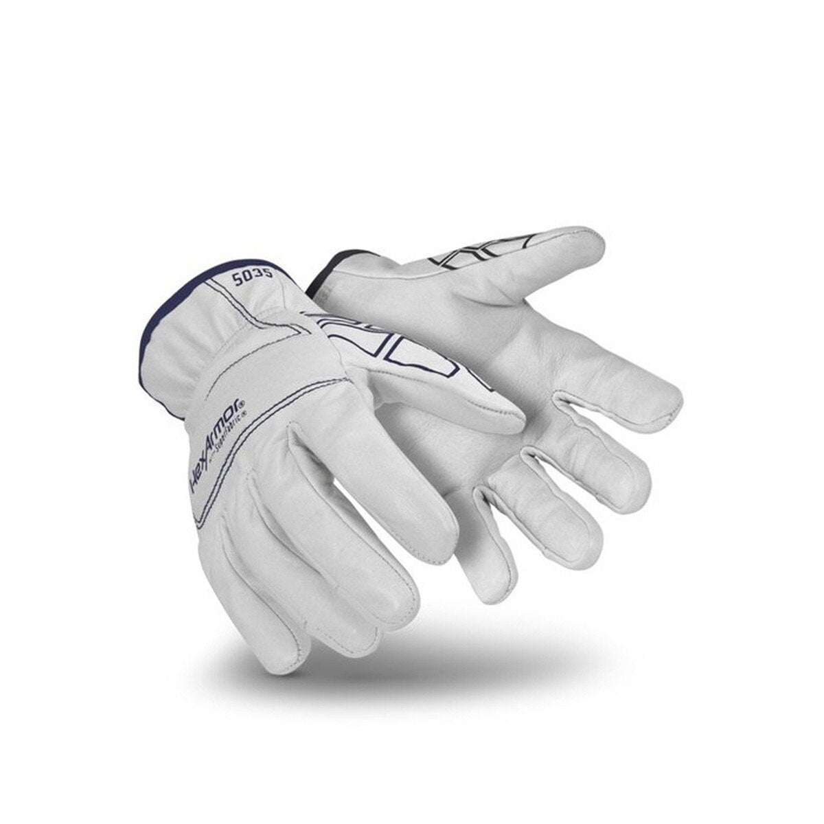 HexArmor 5035-L (9) SteelLeather Leather Cut Resistant Glove Size Large White