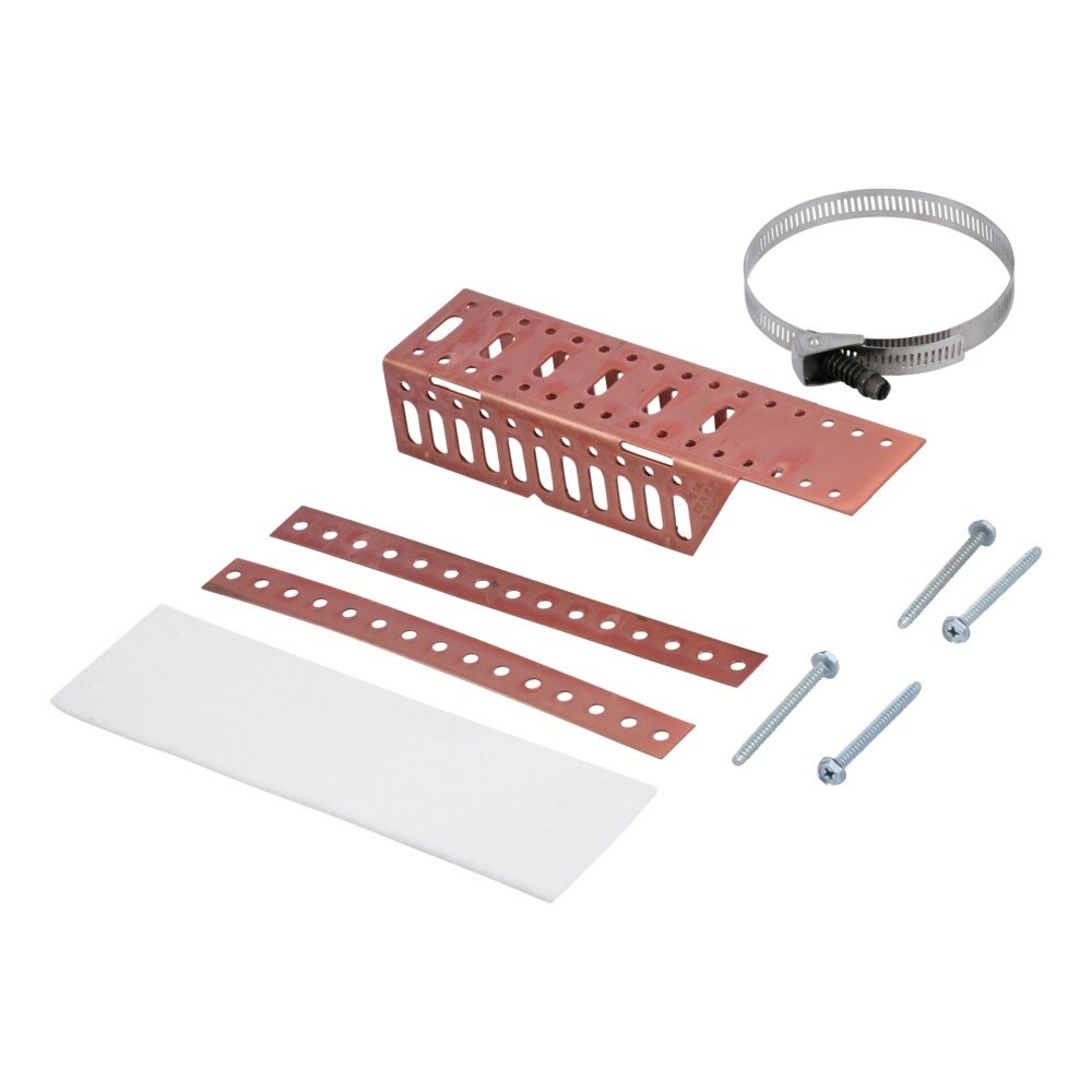 HoldRite 115-C Copper-Bonded Steel Pipe Support Bracket Kit for 1/2 in. to 2 in. Pipe with 4 in. Stainless Steel Band