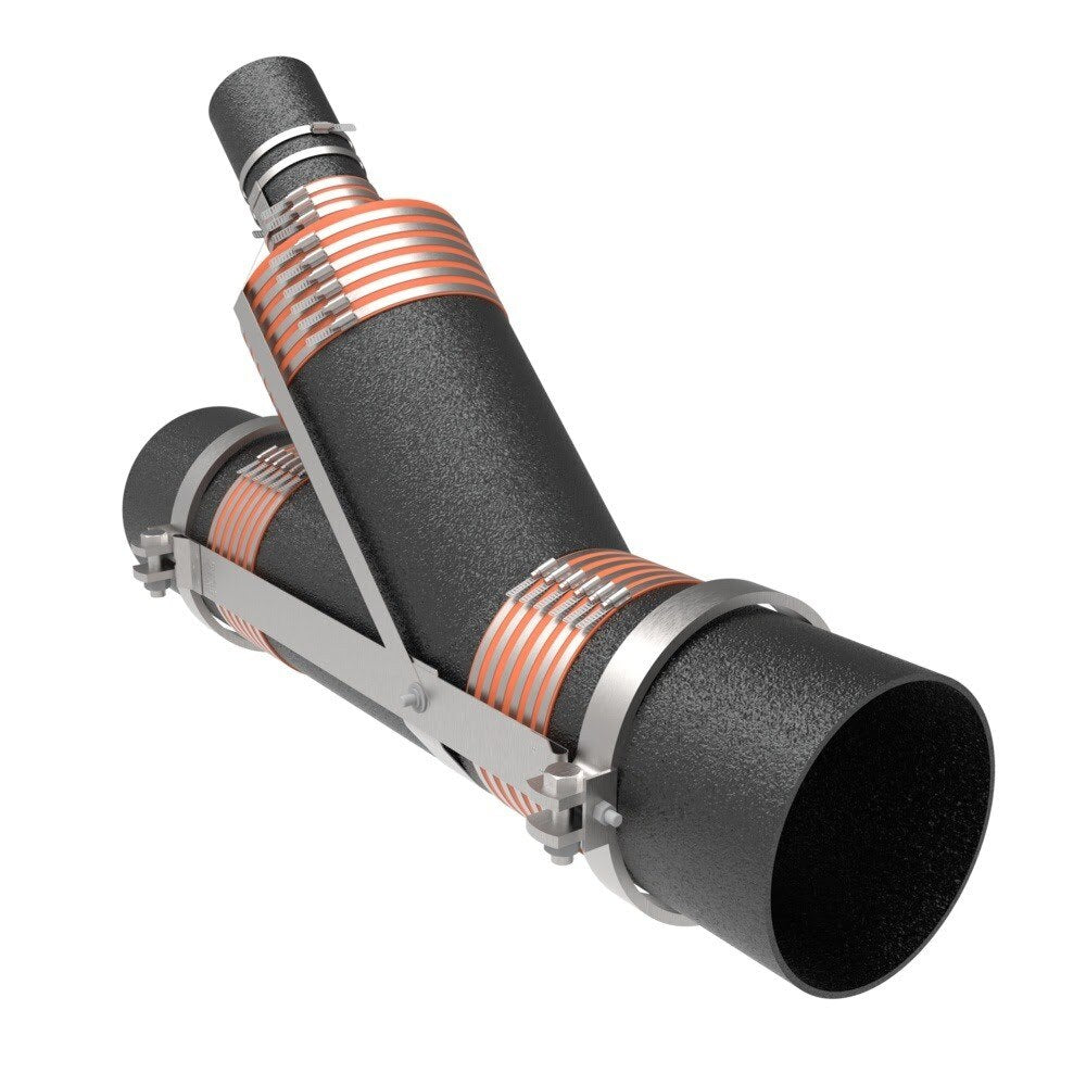 HoldRite 117-12x4WR-G 12 in. x 4 in. Galvanized No-Hub Wye Fitting Restraint - 2