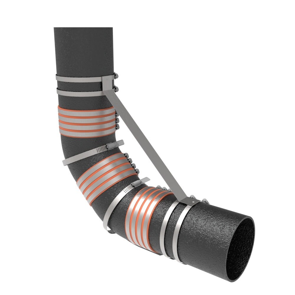 HoldRite 117-4LL 4 in Double 45 Degree No Hub Fitting Restraint - 2
