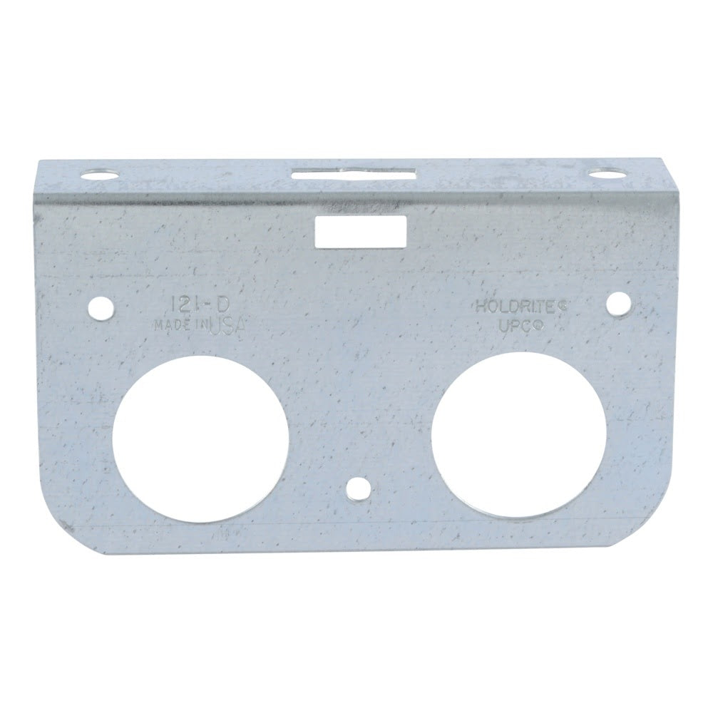 HoldRite 121-D 5.1 in. x 3 in. x 1.25 in. Galvanized Steel Dual Pipe Bracket - 3