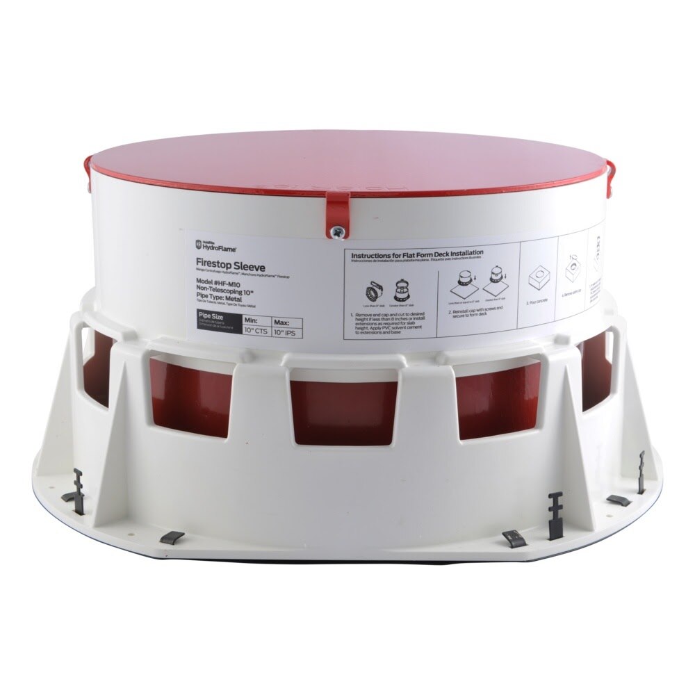 HoldRite HF-M10 HydroFlame 10 in. Cast in Place Firestop Sleeve for Metallic Pipes 8 in. Tall - 2