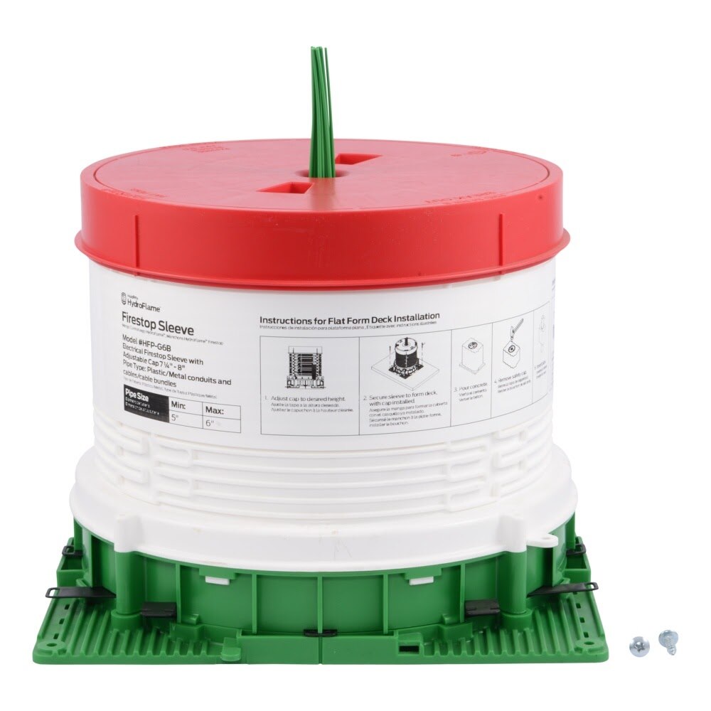 HoldRite HFP-G6B 6 in Electrical Firestop Deck Sleeve with Adjustable Cap - 3