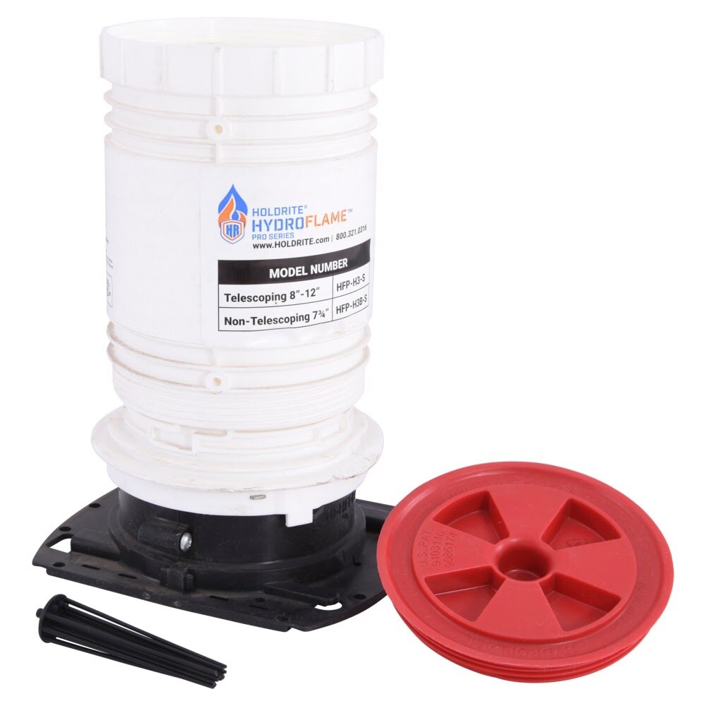 HoldRite HFP-H3-S HydroFlame Pro Series Hollow Telescoping Deck Sleeve with Water Seal 3 in. ID 7-1/2 in. to 11-3/4 in. Tall - 3