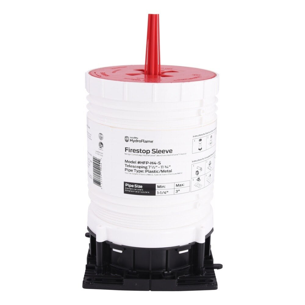 HoldRite HFP-H4-S 4 in ID Telescoping Firestop Sleeve with Water Seal 7-1/2 in to 11-3/4 in Tall - 2
