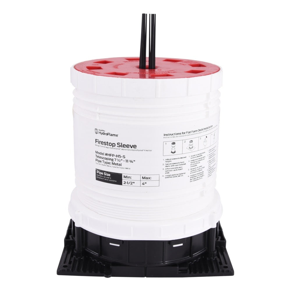 HoldRite HFP-H5-S 5 in ID HydroFlame Pro Series Hollow Telescoping Deck Sleeve with Water Seal - 2