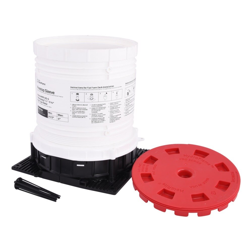 HoldRite HFP-H5-S 5 in ID HydroFlame Pro Series Hollow Telescoping Deck Sleeve with Water Seal - 3