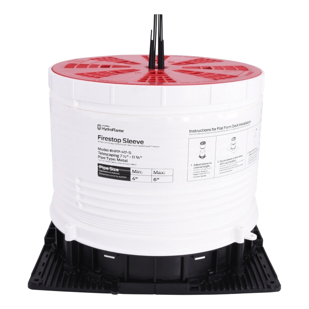 HoldRite HFP-H7-S HydroFlame Pro Series Hollow Telescoping Deck Sleeve with Water Seal 7-1/2 in. ID - 2