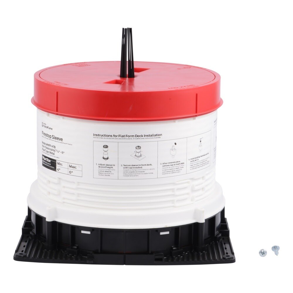 HoldRite HFP-H7B-S HydroFlame Pro Series Hollow Deck Sleeve with Water Seal and Adjustable Cap 7-1/2 in. ID 7-1/4 in. to 8 in. Tall - 3