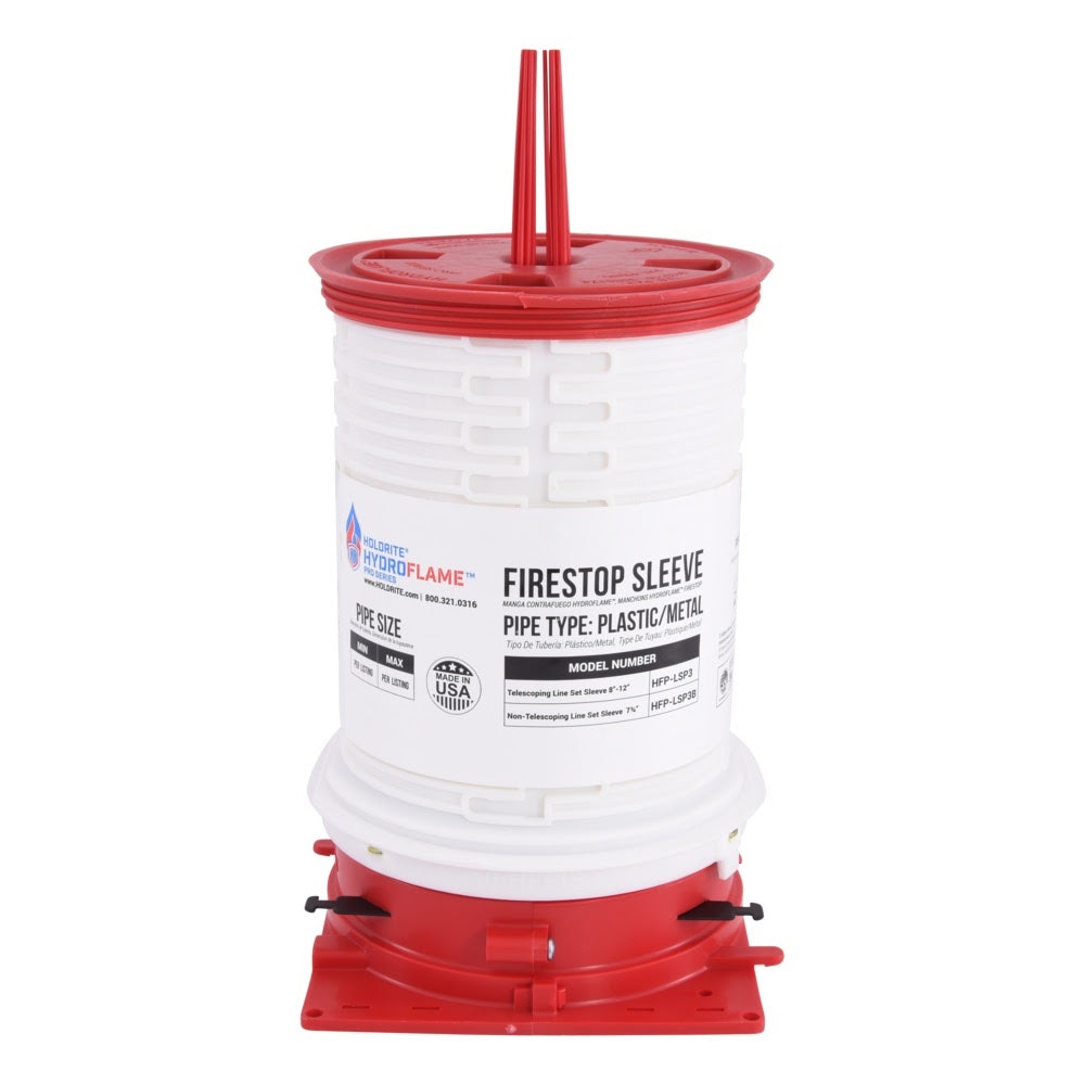 HoldRite HFP-LSP3 4 in. ID Firestop Line Set Telescoping Sleeve 7.5 in. to 11.75 in. Tall - 2
