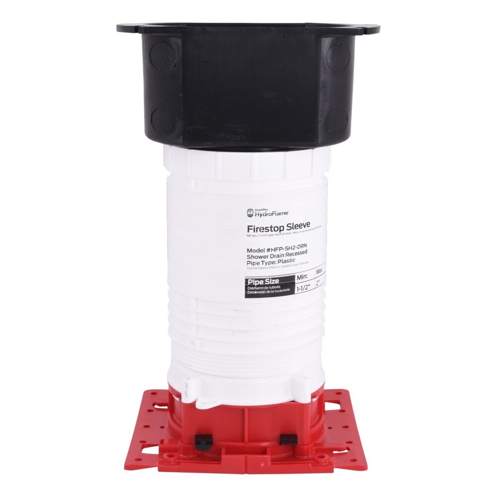HoldRite HFP-SH2-DRN 2 in HydroFlame Pro Series Recessed Shower Drain Firestop Sleeve - 2