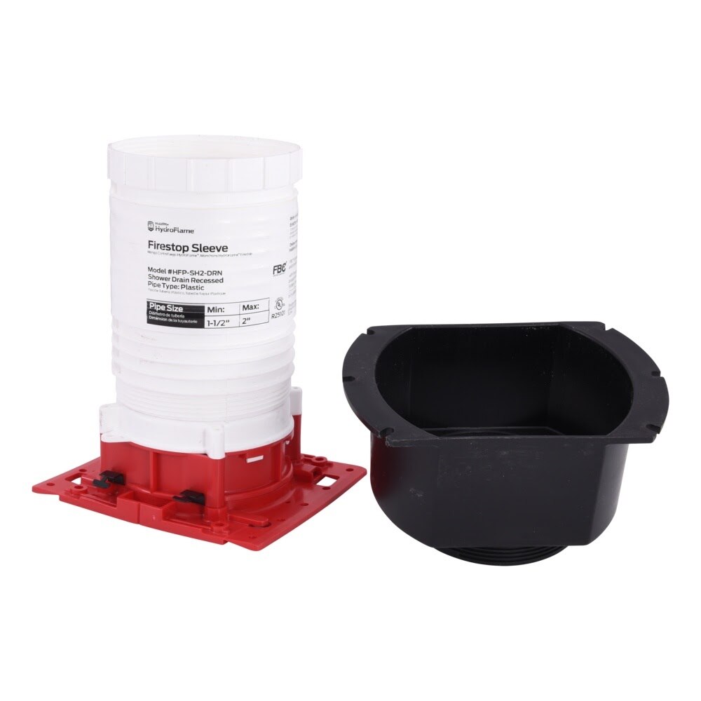 HoldRite HFP-SH2-DRN 2 in HydroFlame Pro Series Recessed Shower Drain Firestop Sleeve - 3