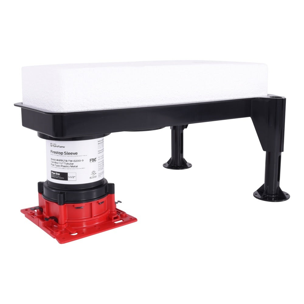 HoldRite HFPLTB-TW-0200-9 HydroFlame Pro Long Tub Box 1-1/2 in OD Drain 2 in Sleeve 9 in Tall