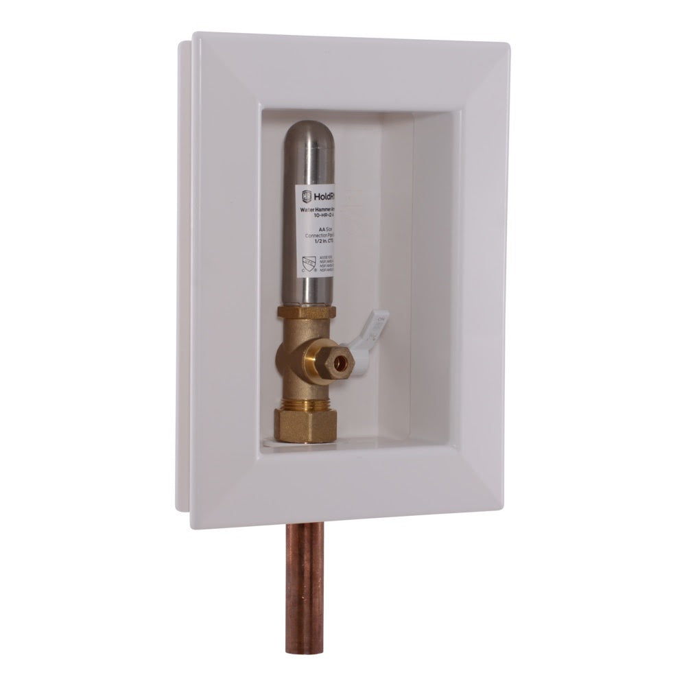 HoldRite HR-IMA-M-0 1/2 in. Copper x 1/4 in. Compression Ice Maker Box with Water Hammer Arrestor