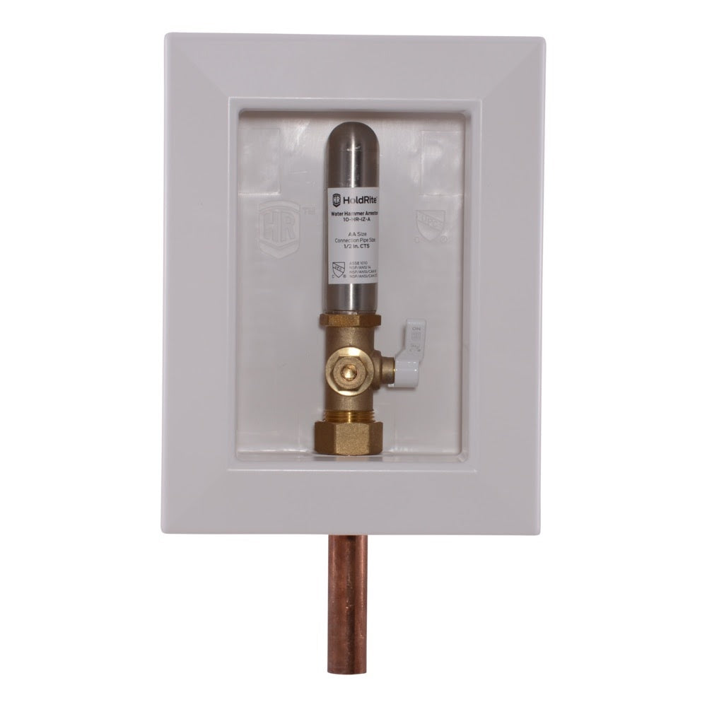HoldRite HR-IMA-M-0 1/2 in. Copper x 1/4 in. Compression Ice Maker Box with Water Hammer Arrestor - 2