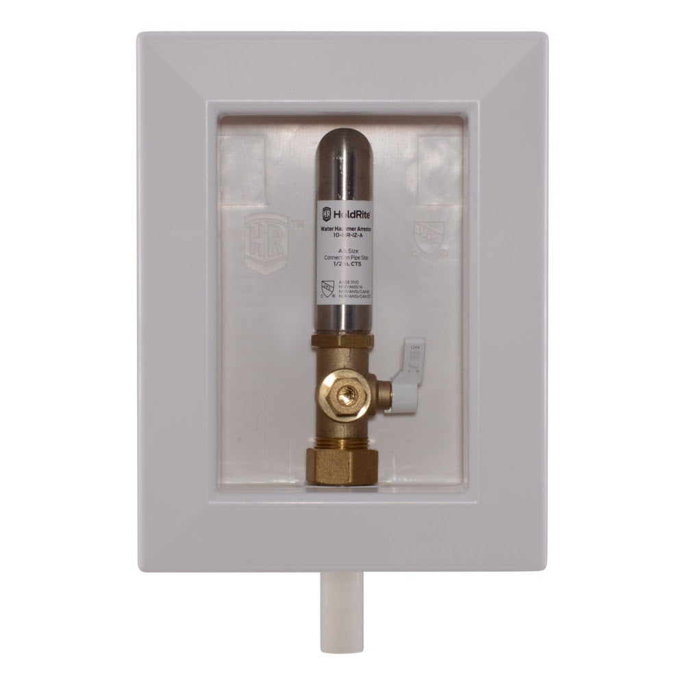 HoldRite HR-IMA-P-0 1/2 in. PEX x 1/4 in. Compression Ice Maker Box with Water Hammer Arrestor - 2
