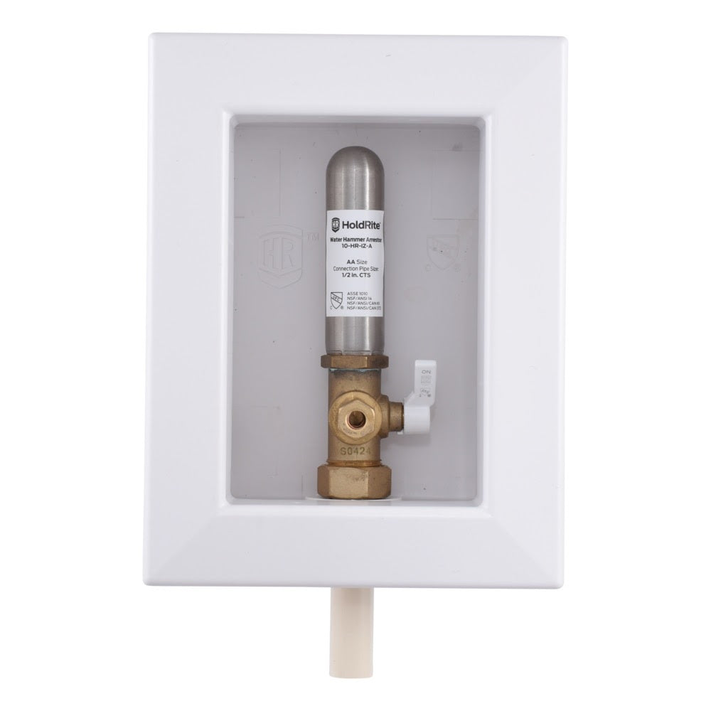 HoldRite HR-IMRA-C-0 Fire Rated Ice Maker Outlet Box with Water Hammer Arrestor CPVC 1/2 in. x 1/4 in. Compression - 2