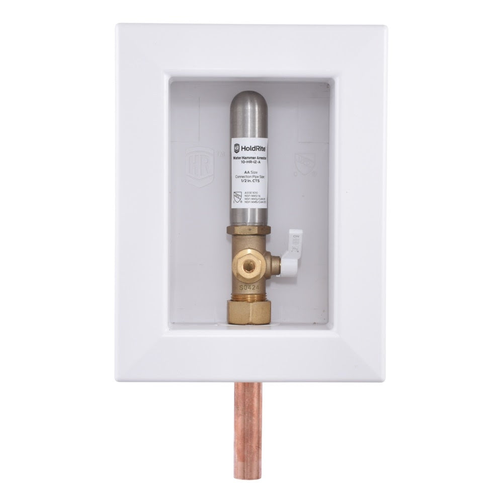HoldRite HR-IMRA-M-0 Fire Rated Ice Maker Outlet Box with Arrestor Copper 1/2 in x 1/4 in Comp - 2