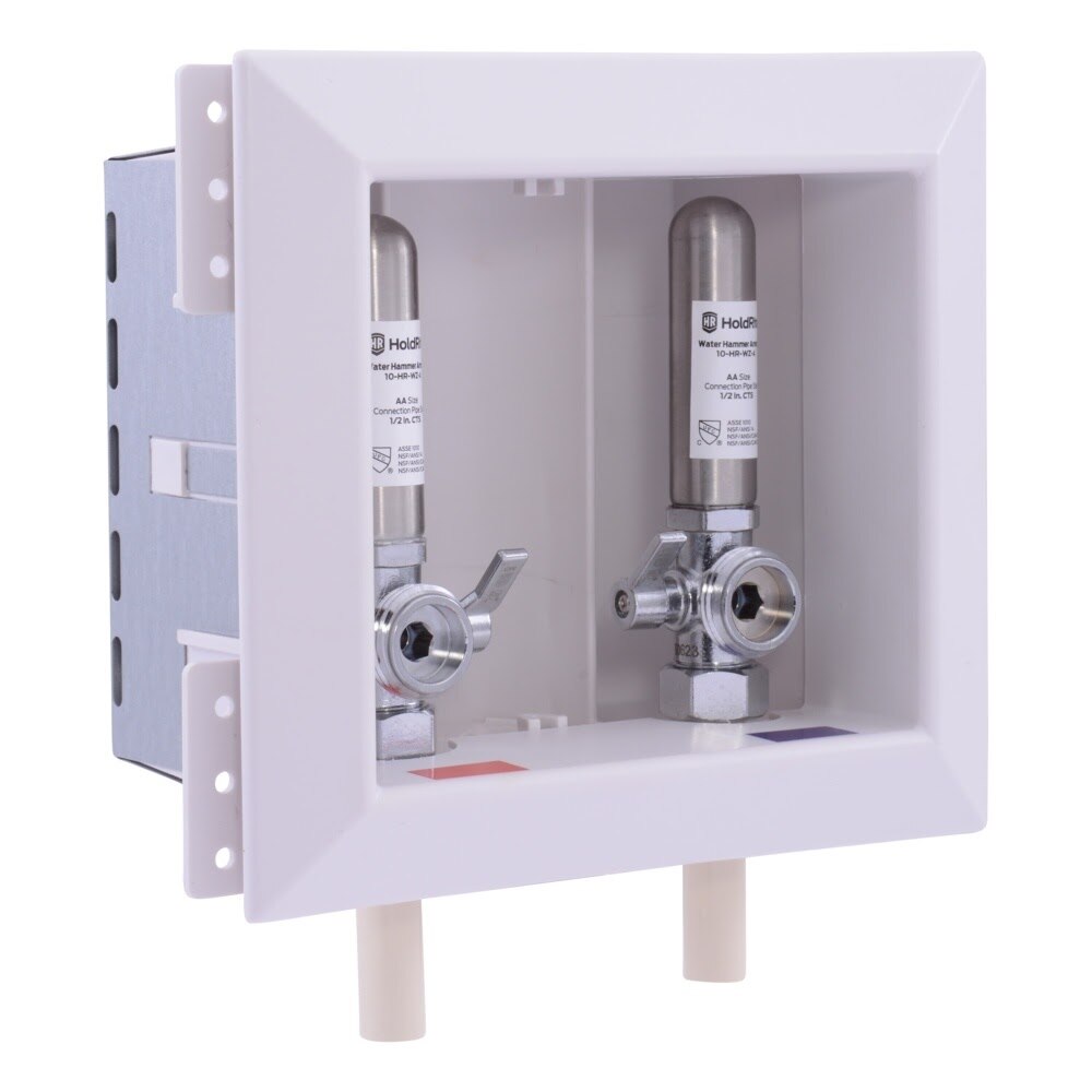 HoldRite HR-WRA-C Fire Rated Washing Machine Outlet Box with Water Hammer Arrestors for 1/2 in. CPVC