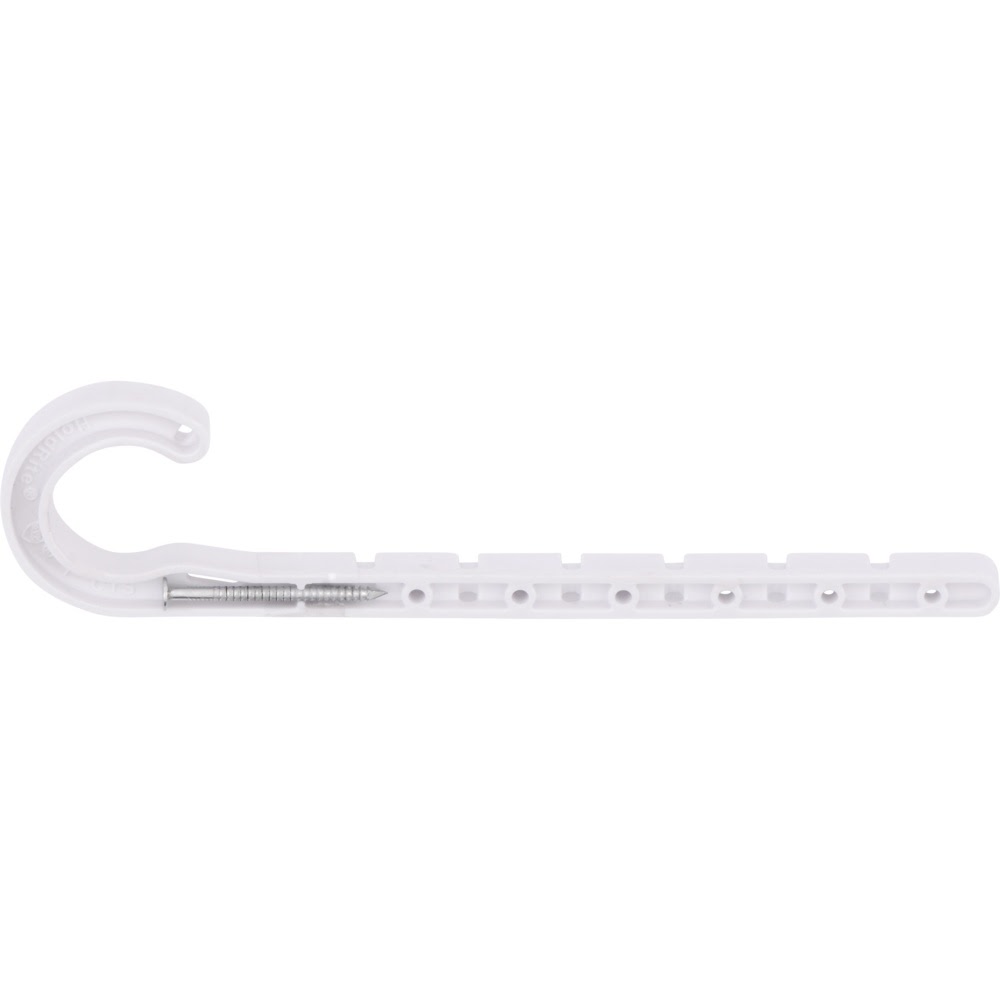 HoldRite P-JHOOK100CTS 1 in Plastic Adjustable J Hook Pipe Hanger 7.375 in Length with Nail Fastener
