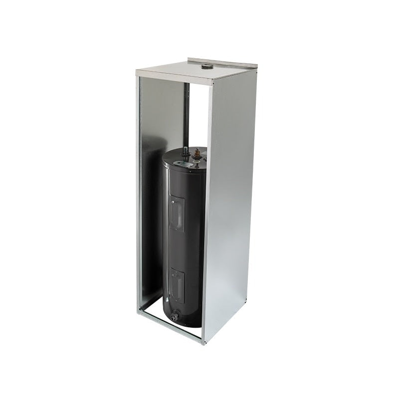 HoldRite QS-E24-B 24 in Galvanized Steel Water Heater Shed Enclosure with Back Panel - 2